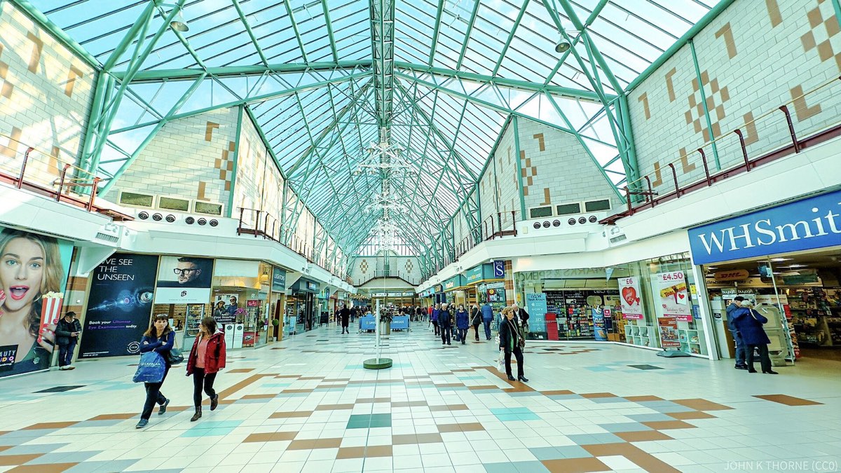 Interior of a commercial arcade